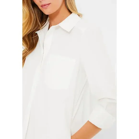 TUCKERNUCK White Cotton Poplin Callahan Shirt Dress NWT Size Large - Picture 5 of 12
